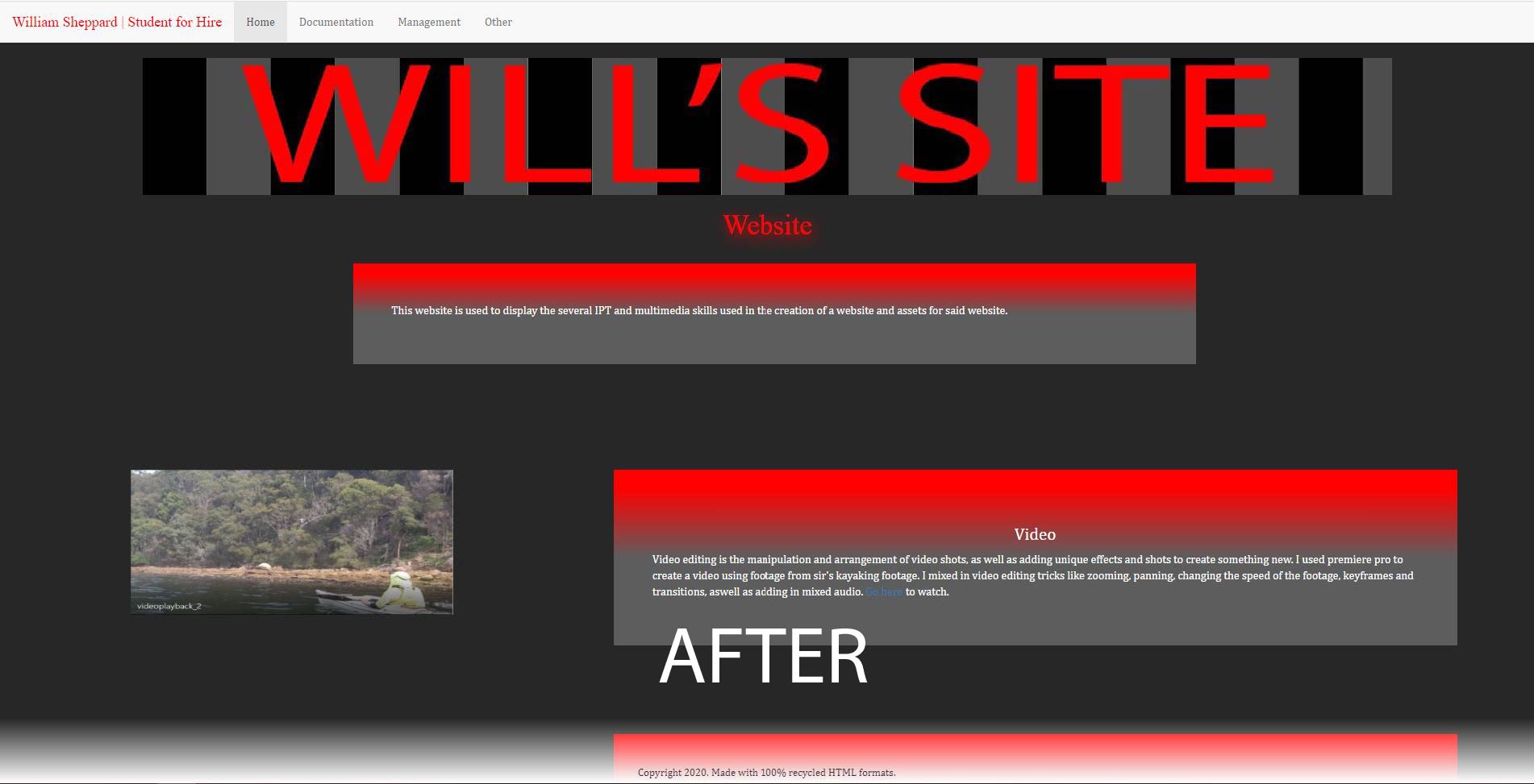 Website after